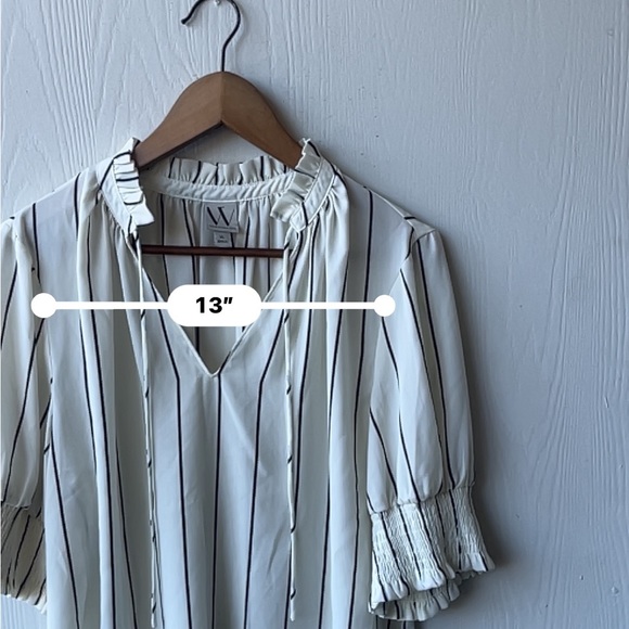 WORTHINGTON White and Black Vertical Striped Blouse Women’s XL - Picture 7 of 11